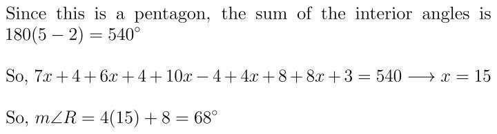 Find the measure of angle R i need help asap!-example-1