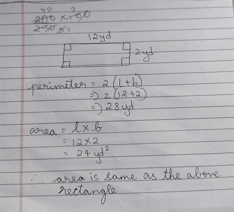 Describe the length and width of a rectangle that has the same area as the one below-example-1