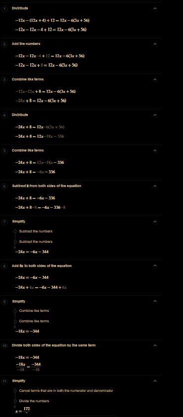 -12x-(12x+4)+12=12x-6(3x+56) how to get the answer-example-1