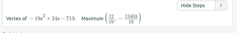 Find the maximum value of the function f(x) = - 1. 9x ^ 2 + 24x - 71. 3 to the nearest-example-1