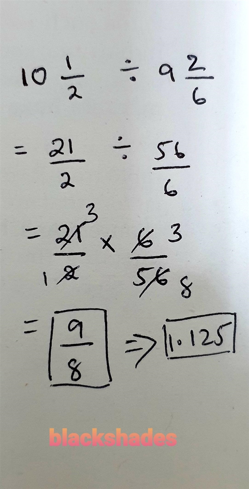 (HELP) what is 10 1/2 ÷ 9 2/6 = ? (show ur work)-example-1