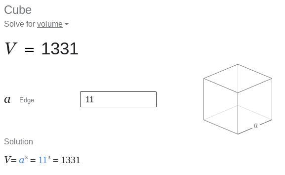 If the edge length of a cube is 11 feet, what is the correct way to write the expression-example-1