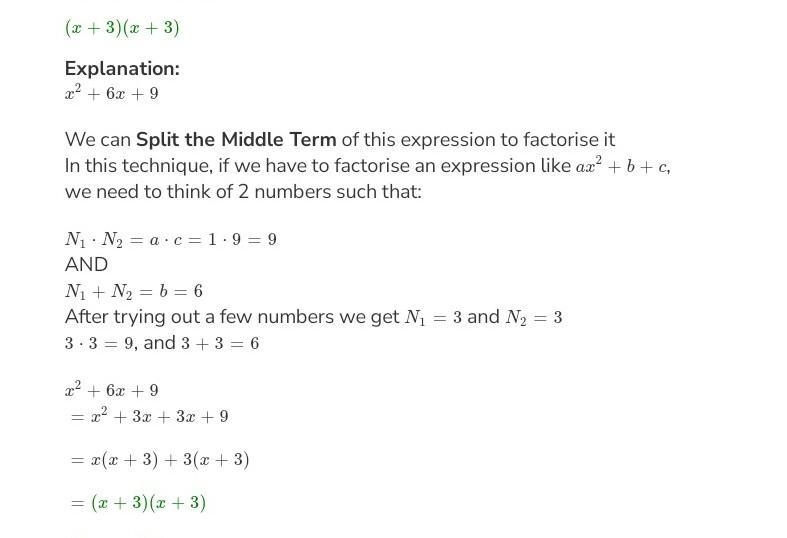 HELP!: x^2 + 6x + 9 = ? This is a factorizing question!! I need help, quickly!-example-1