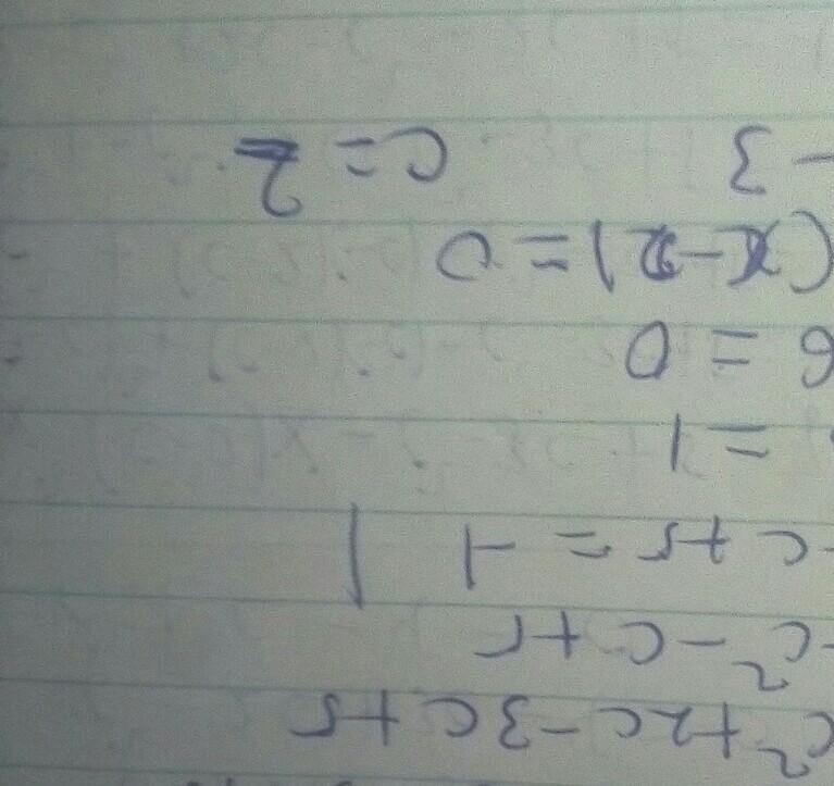 If x²+(c-2)x-c²-3c+5 is divided by x+c the reminders is -1 find the value of c ?​-example-1