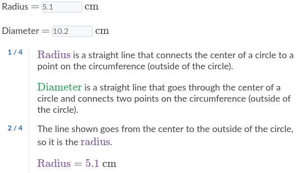 What is the radius and diameter of the following circle? 5.1cm-example-1