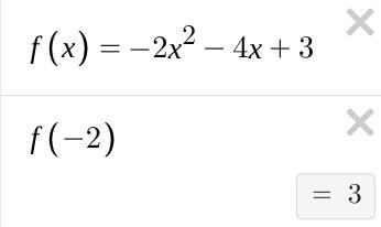 Evaluate -2x^2-4x+3 when x=-2-example-1