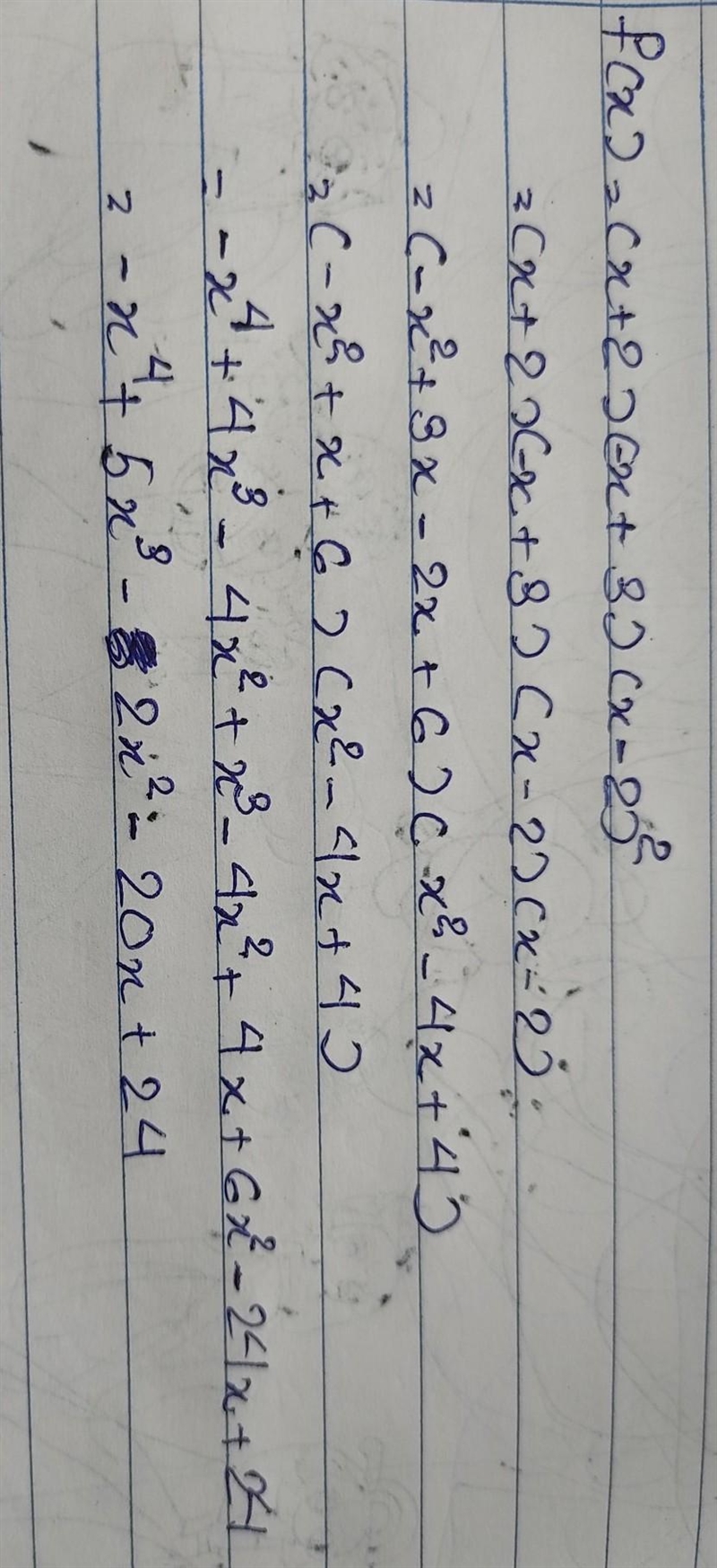 *Please Help* F(x) = (x+2)(-x+3)(x-2)^2 Please put F(x) in standard form. Show how-example-1