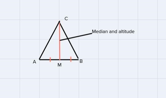 Geometry Question: If the median to a side is a triangle is also an altitude to that-example-1