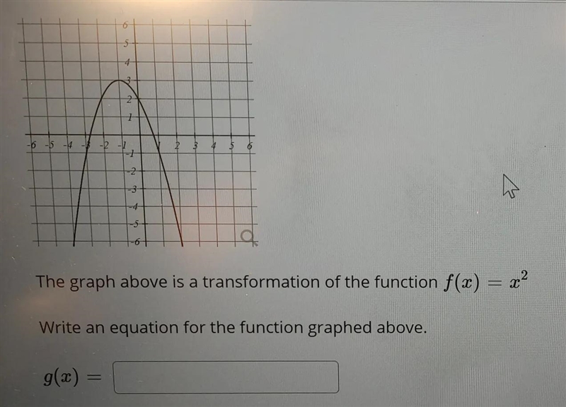 If f(x)=x^2, what is g(x)? the graph shows the points: (1, -1), (-1,3), (-3,-1)?-example-1