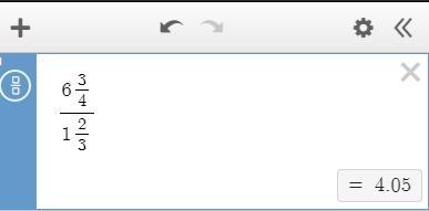 Best estimate for 6 3/4 divided by 1 2/3-example-1