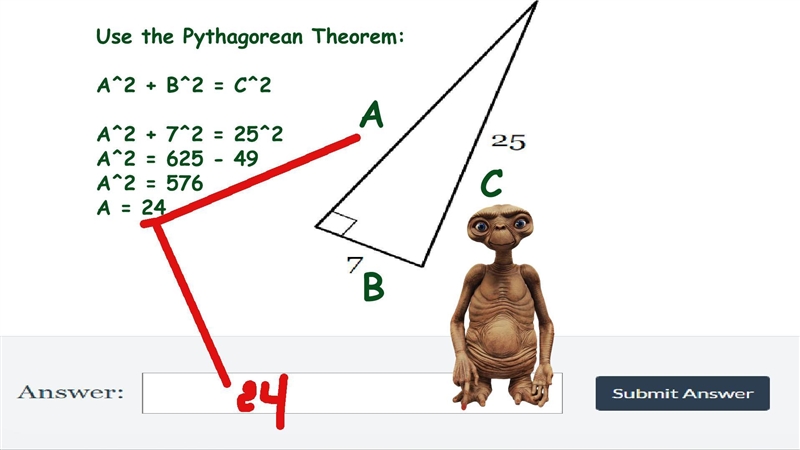 Find the length of the third side. If necessary, round to the nearest tenth Pythagorean-example-1