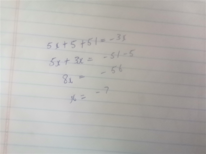 Solve for x , 5(x+1)+51=-3x-example-1