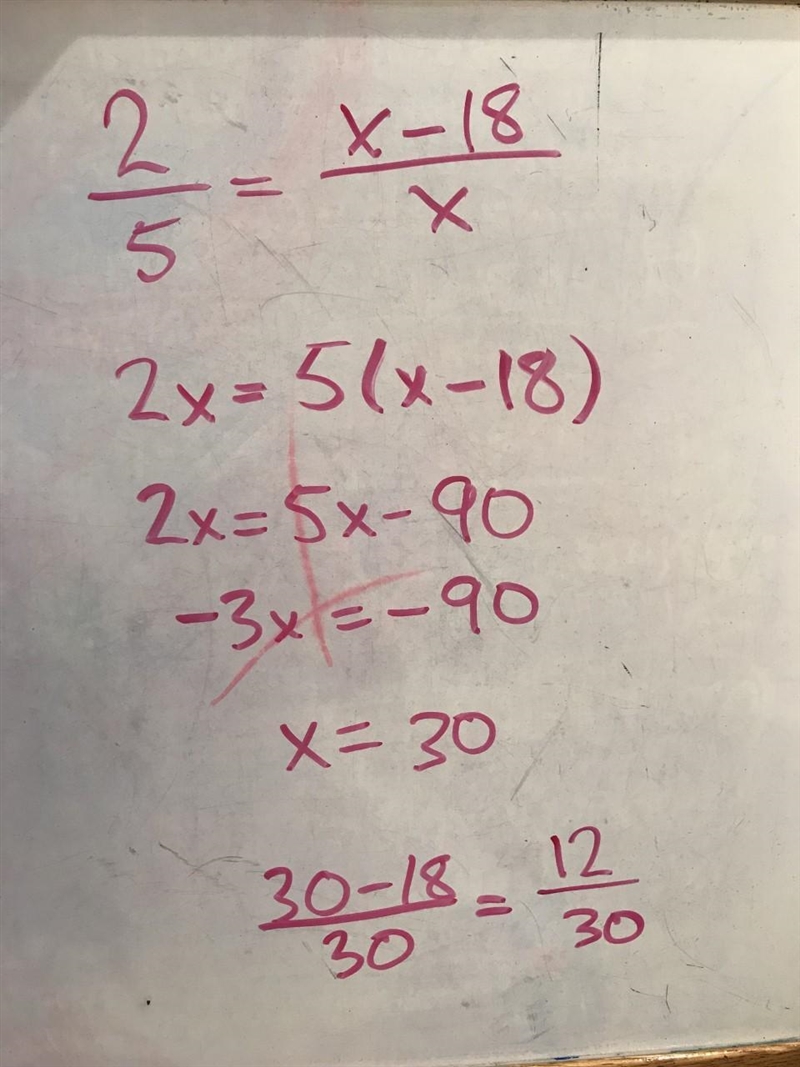 What is equivalent to 2/5 where the numerator is 18 less than the denominator/-example-1