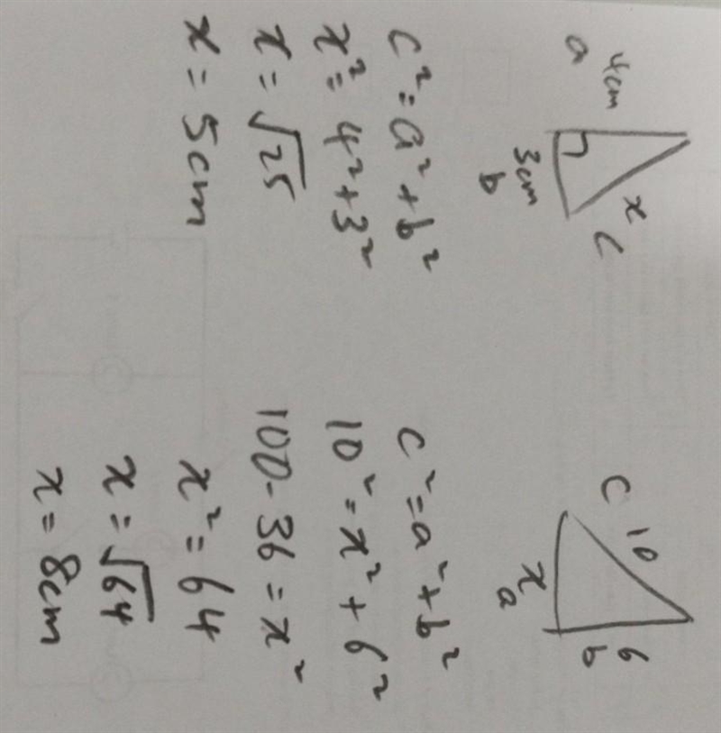 Label the vertices then use the pythagorean theorem to find x-example-1