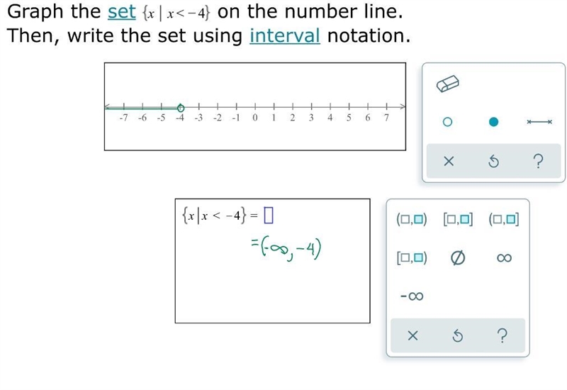 Hi, I need help involving a problem with set builder and interval notion. I will include-example-1