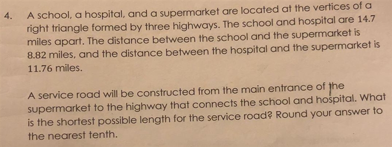 What is the shortest possible length for the service road?-example-1