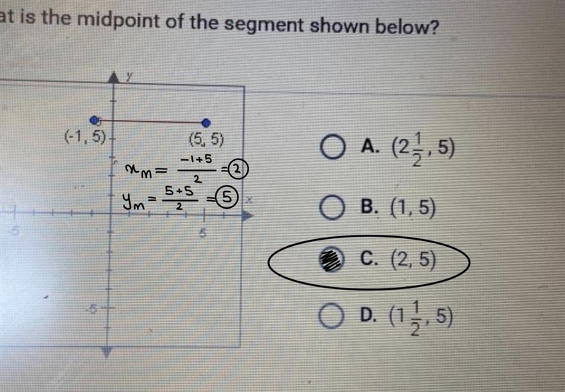 What is the midpoint of the segment shown below-example-1