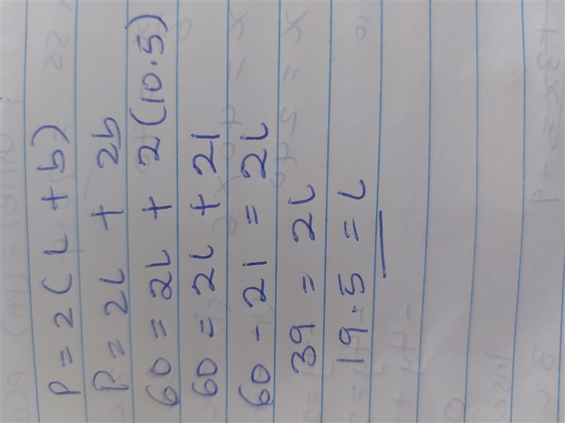 The perimeter of a rectangular pool is 60 ft. It is 10 1/2 feet wide. How long is-example-1