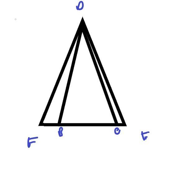 Given: ΔDFE is isosceles with base FE; FB ≅ EC. Prove: ΔDFB ≅ ΔDEC Triangle D F E-example-1