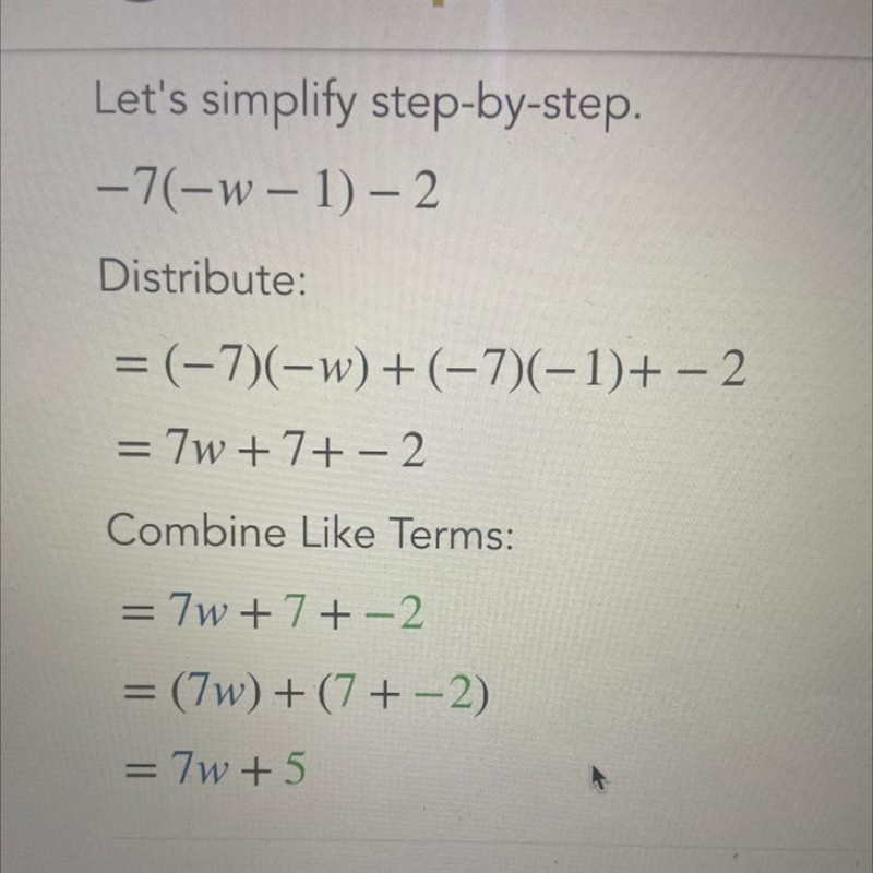 -7(-w-1)-2 simplest form-example-1