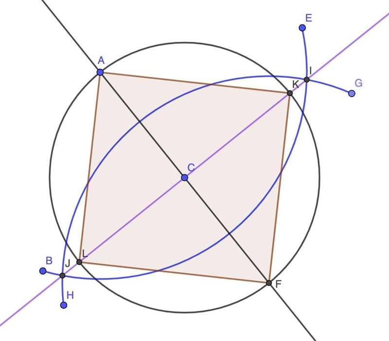 Construct a square with vertex A inscribed in the given circle-example-1