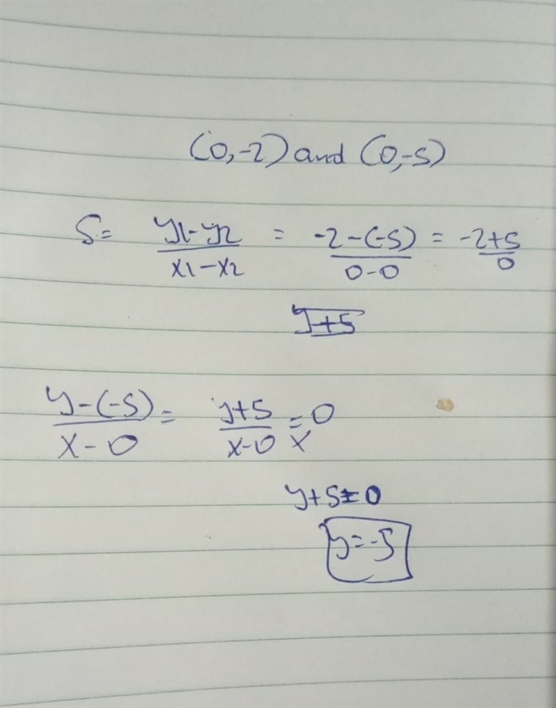 What is an equation of the line that passes through the points (0,-2) and (0,-5)?-example-1