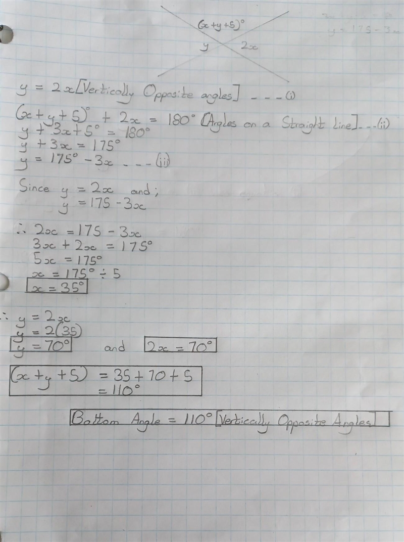 Find the value of each variable and the measure of each labeled angle-example-1