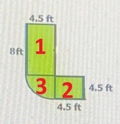 The diagram shows the shape of a putting green in a miniature golf course. One part-example-1