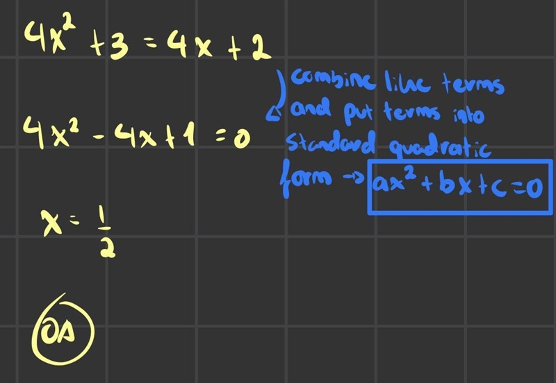 17 Select the correct answer. What are the solutions of this quadratic equation? 4x-example-1