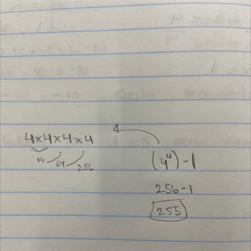 Please Help Simplify (4⁴)−1.-example-1