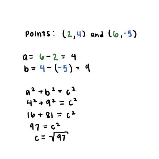 Distance between two points khan academy-example-1