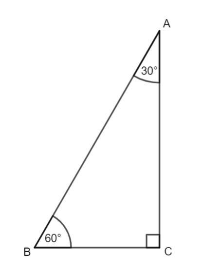 On a piece of paper, use a protractor to construct △ABC with m∠A=30° , m∠B=60° , and-example-1