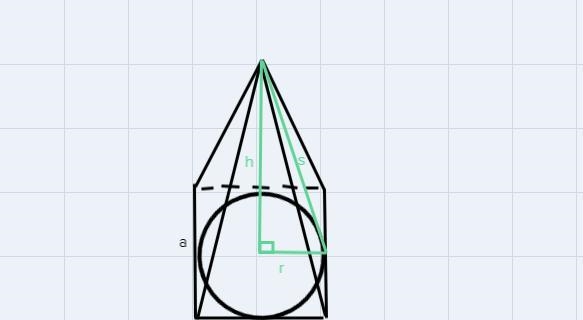 a stainless steel patio heaters a square pyramid. The length of one side of the base-example-1