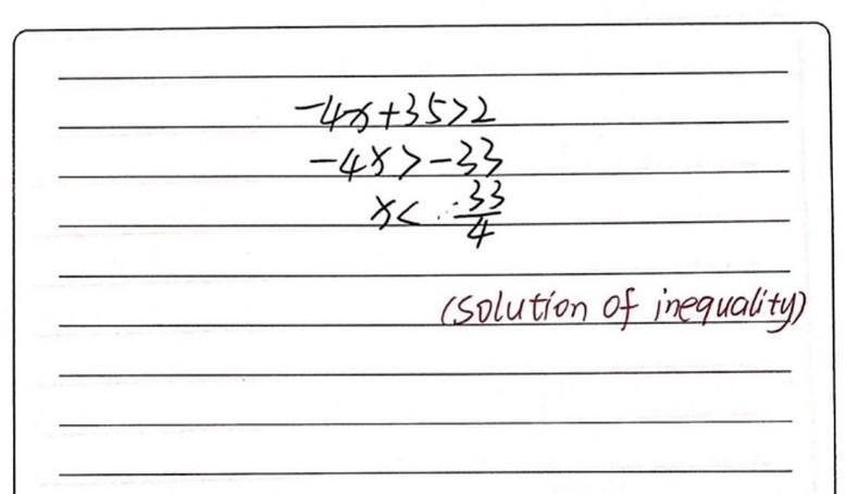 Find the solution set of the inequality - 4x +35> 2-example-1