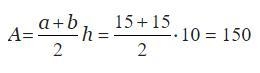 How to find the area of an a trapezoid with 15 feet and another 15 feet and 10 feet-example-1