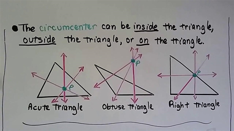 The circumcenter is the center of the. circle-example-2