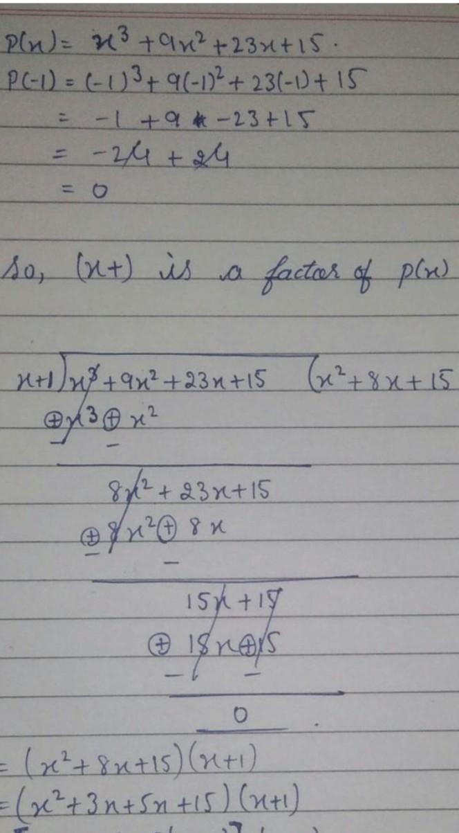 Factorize: p(x)=x^2+9x^2+23x+15-example-1