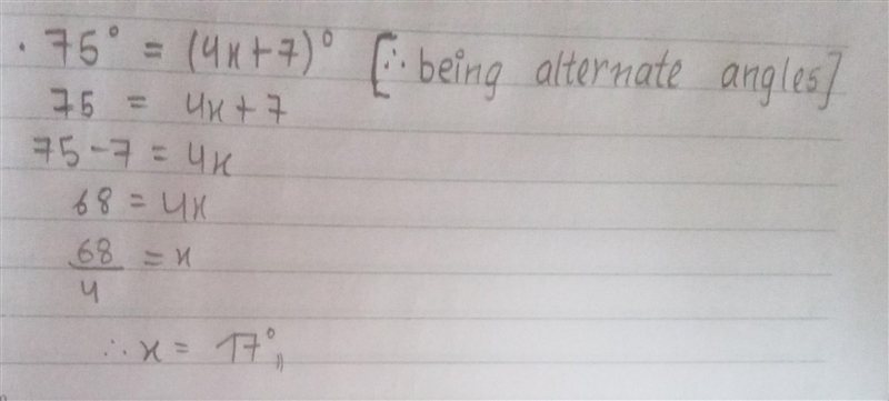 Examine the figure of two parallel lines cut by a transversal. What is the value of-example-1