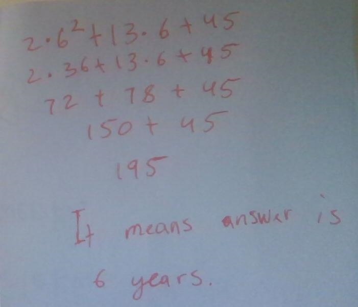 The number of stamps in a stamp collection can be modeled by the function y = 2x² + 13x-example-1