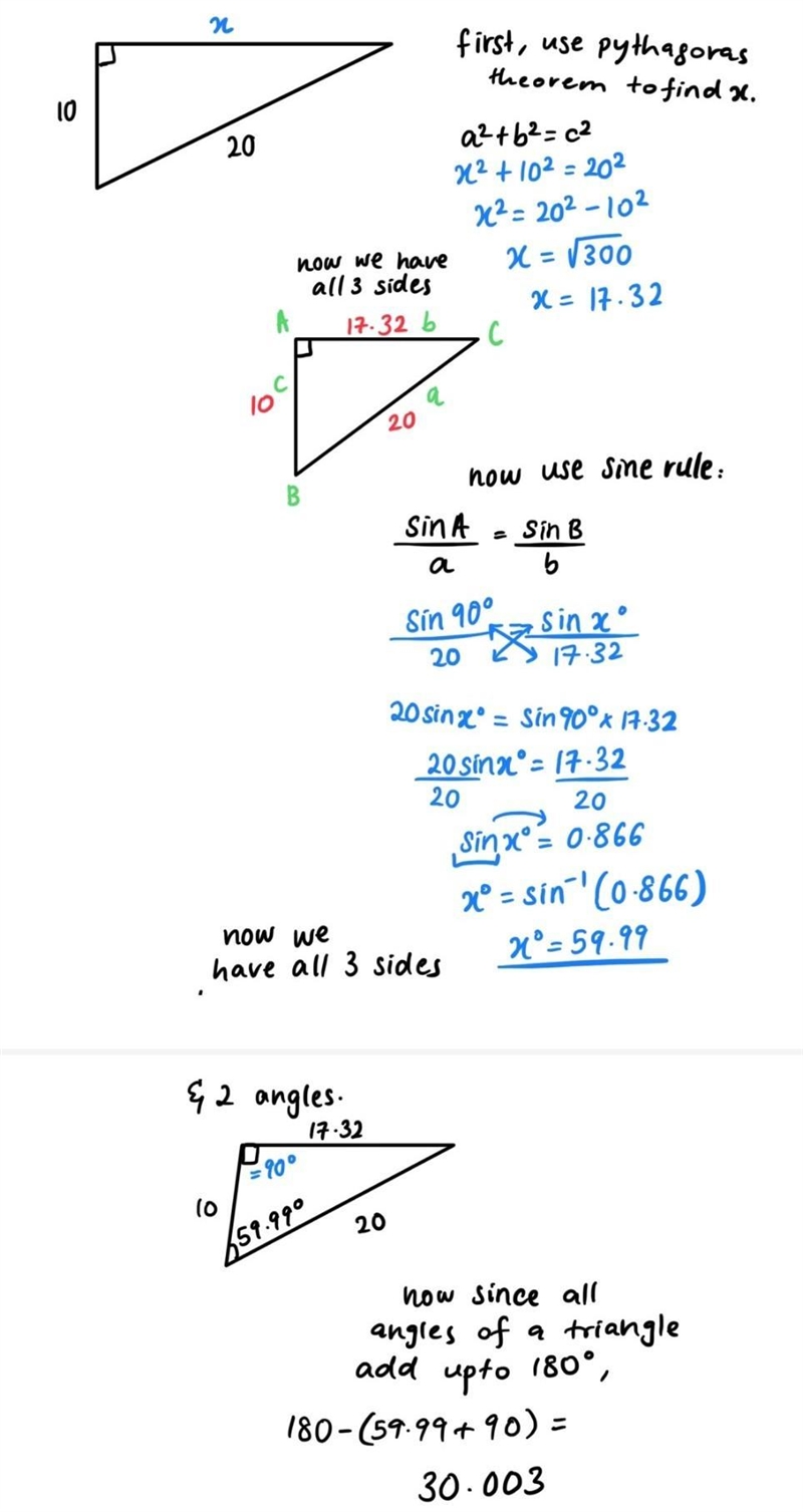 Find all the missing angles and side lengths-example-1