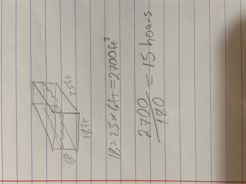 A swimming pool is to be drained. The pool is shaped like a rectangular prism with-example-1