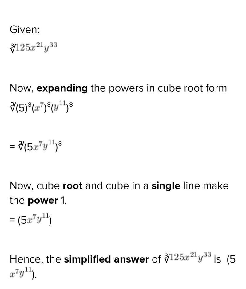 Simplify. 125x21y33‾‾‾‾‾‾‾‾‾√3-example-1