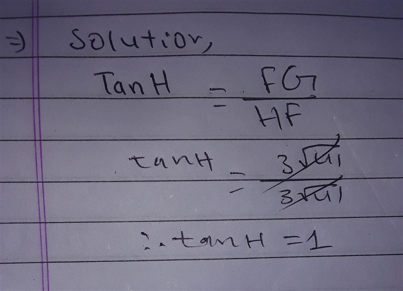 Find the tangent of ZH. F 3/41 G 3141 3/82 H Write your answer in simplified, rationalized-example-1