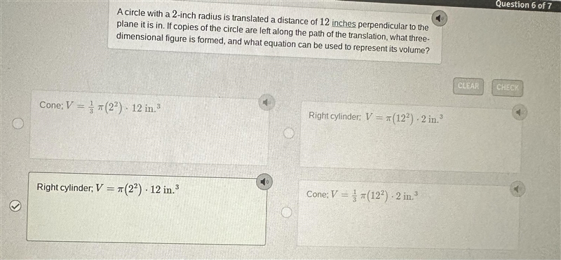 A circle with a 2-inch radius is translated a distance of 12 inches perpendicular-example-1