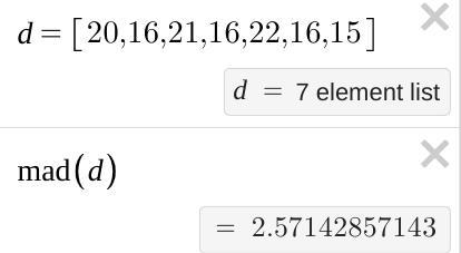 The data set below has 7 values. Find the mean absolute deviation for the data set-example-2