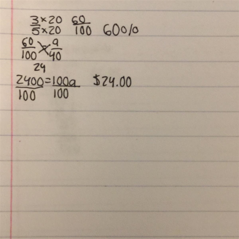 Mark earned $40 mowing lawns last week. He spent 3/5 of his money on two books. How-example-1