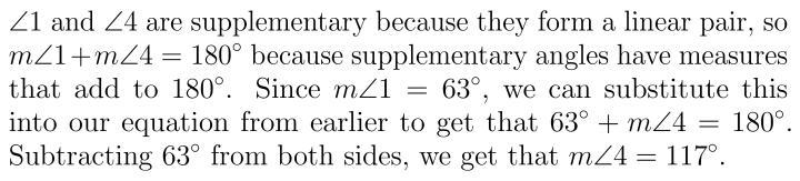 In the figure, j∥k and m∠1 = 63°. What is the m∠4? Enter your answer in the box. ° Line-example-1