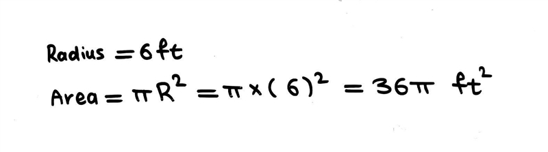 What is the area of a circle whose radius is 6 ft? 6π ft² 9π ft² 36π ft² 72π ft²-example-1