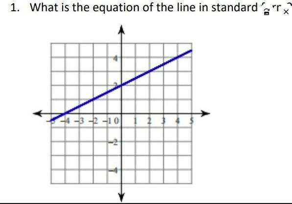 1. What is the equation of the line in standard form? A302-10-example-1