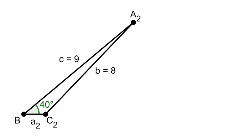 Please solve the law of sines ambiguous case question. Please explain the questiom-example-2